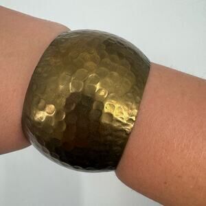 Vintage Hammered brass Cuff Bracelet